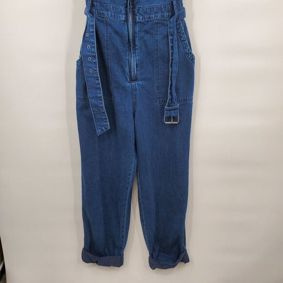 Rachel Comey X Target Indigo Denim Jumpsuit Overalls Belt Zipper Women Size 0 - Picture 6 of 14